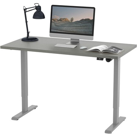 We'Re It Lift It Electric Sit Stand Desk, 46.25 H, 24 W X Laminate wood, metal, Brushed Silver VL12BS4824-8827
